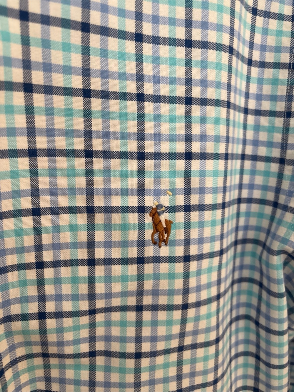Polo Ralph Lauren Men's Blue Multi Plaid Cotton Oxford Shirt Size L Classic Fit - Picture 5 of 6